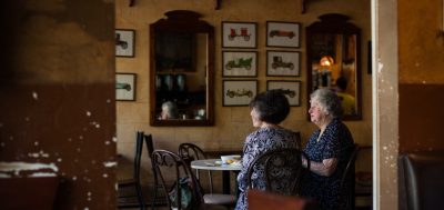 2 women in an old cafe